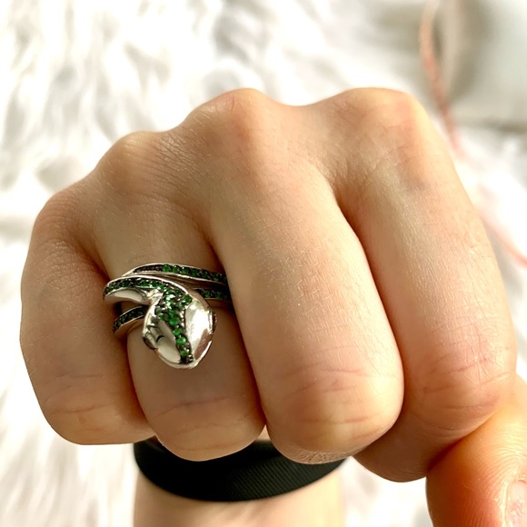 Unique sterling snake ring Sz 6 - Picture 1 of 8
